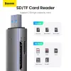 Читатели BaseUs Card Reader USB 3.0 Тип C к Micro SD TF Memory Card Reader 2 в 1 для аксессуаров для ноутбуков ПК Адаптер смарт -кард.