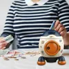 Butelki do przechowywania rakiet piggy bank z kluczową zmianą dużą pojemność Monety Money Box Cartoon Wzór naklejki na urodziny dom