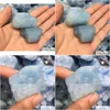 Arts et artisanat Natural Aquamarine Quartz Crystal Rough Stone Rock Gemstone Guérison Stones Mineraux pour bijoux Making3312215 Drop D Dhot5