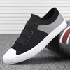 Casual Shoes Men Buckle Strap Male Sneakers Mixed Colors Summer Canvas Shoe Students Black Footwear Elastic Band 38-44