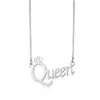 Smycken ny stil drottning halsband rostfritt stål tillbehör krona bokstav kort krage kedja