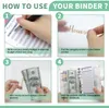 Marmeren A6 Binder PU Leer losse blad Notitieboek Cash Envelops, Refilleerbare Budget Planner Organizer, voor het budgetteren van geld