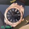 Grestest AP Wrist Watch Royal Oak Series 15510OR.O.D002CR.02 ROSE GOLD BLACK FACE MENS MONDE BUSINESS WORK