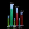 Klar vit plastvätskemätning graderad cylinder för labbtillbehör laboratorieverktyg 10 ml, 25 ml, 50 ml, 100 ml, 250 ml, 500 ml