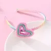 Haaraccessoires kleurrijke glitter hoofdband schattig feest cadeau kinderen haarband liefde hart plastic meisjes prinses hoepel