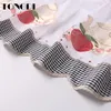 TONGDI Kitchen Curtain Valance Sheer Tiers Pastoral Fruit Cafe Tulle Beautiful Embroidery For Window Of Kitchen Dining Room