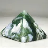 Figurine decorative Muschio naturale Agata Quarzo Crystal intagliato Piramide Decorazione