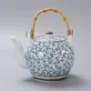 Keramik-Teekanne 900 ml-2000 ml, große Kapazität, blaues und weißes Porzellan, Keramik-handgefertigte Teekanne Teekanne mit Filter