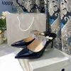Neue Luxus -High Heels Slingback Pumpe Strass Designer Flat Women Patent Leder Fashion Ladies Spo. Womens High Heels