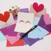 10pcs / sac Couleur mélangée amour coeur Carte de vœux de vœux