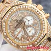 AP Moissanite Pols Watch Epic Royal Oak Series 26320or met diamanten set 18K Rose Gold Full Diamond Mens Watch Automatische machines