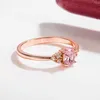 Band Rings Fashion 925 Silver Jewelry Ring Oval Pink Zircon Gemstone Finger Ring Womens Wedding Engagement Party Accessories J240410