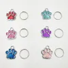 3 stks Dog Tags Puppy Pet Id Naam Kraagtag Hanger Gegraveerde Cat Pet Accessoires Botpaw Glitter Random kleur