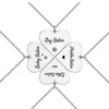 Hangende kettingen 4 pc's hart vier blad klaver hanger ketting roestvrij staal beste vrienden voor altijd en altijd kettingen bff zusters sieraden 240410