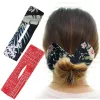 Deft Bun Bow Hair Bun Braider Maker Женщины классная многоцветная ткань волшебная клипа, забитая проволочная, булочка, корона, корона, волосы, волосы