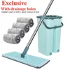 Vente chaude Spray Magic Mop rotatif automatique Évitez le lavage à la main Microfibre Nettoyage Tissu à la maison Plancher en bois Set Mop bien