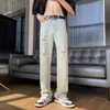 Heren jeans streetwear gescheurd Jean baggy denim voor mannen casual breed been rechte broek mannelijke broek heren pantalon