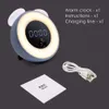 LED Digital Alarm Clock Wake Up Light Clock Table Lamp with Sunset Mode Night Light for Children Bedroom Decor Desk Alarm Watch