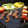 무자비한 바베큐 그릴 패드 바베큐 베이킹 패드 재사용 가능한 PTFE 요리판 파티 그릴 매트 마이크로파 오븐 도구 드롭 컨칭