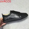 Casual schoenen heren zwart goud kleur ronde teen lage top sneakers lederen merk mannen flats loafers mannelijke trainers grote maat