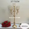 Candelabros de cristal senyu01158 para centros de mesa de boda de oro, Pilar Alto de nuevo estilo