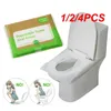 Toiletstoelafdekkingen 1/2/4PCS Packs Wegwerp papieren camping Loo WC -proof Cover voor reis/kampeerbadkamer ZXH