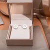 Femmes hommes Rose Gold Disc Boucles d'oreilles pour bulgarie Bulgarie Oreads Real Silver Silver Bijoux Diamond Girlfriend Girld Oreing avec Boîte d'origine