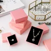 1Pc Pink Jewelry Boxes Storage Display Carrying Box for Necklaces Bracelets Earrings Square Handmade Jewellry Packaging Gift Box