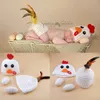 Крючковые вязание детские куриные куриные костюмы наряд для новорожденных фотосессии реквизит ручной дизайн животных детская одежда H265