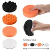 3/4/5/6/7 tum bildetaljer Polering Buffing Sponge Pads Kit Wool Waxing Cutting Pads For Headlight Polisher Cleaning Wash