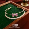 Light Zircon Bow Double Layer From South Korea Exquisite Fashion High Grade Feel Bracelet Sweet and Versatile Style Handicraft