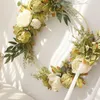Fleurs décoratives couronnes de pivoine pour porte d'entrée en couronne de fleur artificielle fond de mariage fond de mariage Hello Hello Outdoor Decor