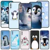 Linda funda de teléfono de pingüino lindo para Samsung Galaxy A12 A32 A50 A70 A20E A20S A10 A10S A22 A30 A40 A52S A72 5G A02S Silicone Cover