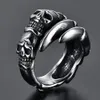 Gothic Dragon Claw Skull Ring Men Fashion Fashion Dominering 14k Gold Skull Ghost Head Motorcycle Biker Ring Jewelry Gift