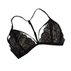 Bras Sexy Women Floral Lace Bra Black Lingerie Bustier Sheer Bralette Unpadded Brassiere For Female S-XL 240410