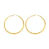 Hoop Earrings PAIR OF BIG GOLD PLATED LARGE CIRCLE CREOLE CHIC HOOPS GIFT UK263x