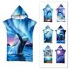 Undervattensvärld delfin hippie vuxen strandhanddukhugghoppmönster huva badhandduk surf poncho byte robe badrock dekor