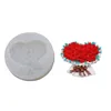 Valentin de la Saint-Valentin Rose Bouquet Silicone Soap Moule Roses Orchidés Fleur Fleur Fleur Déco Plant Soilicon Moules de bougies Silicone Faire