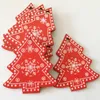 10pcs navidad de madera natural colgante colgante de navidad forma nieve forma de corazón bricolaje regalos artesanales de Navidad accesorios suministro