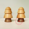 New Style Natural Wood Smoking Dry Herb Tobacco Spice Miller Pill Storage Bottle Stash Case Portable Tree Shape Seal Container Jars Desktop Decoration Wooden Tank