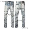 Lila designer för män jeans vandring byxa rippade hiphop high street mode varumärke pantalones vaqueros hombre motorcykel broderi nära montering 899
