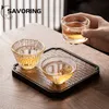 Japanse stijl gehamerd glas kleine master thee beker creatieve hittebestendig kantoor theekop handgemaakt transparant kung fu drinkware