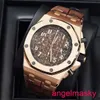 AP Moissanite Wrist Watch Royal Oak Offshore Series Mens 42mm Diamètre Precision Steel 18K Rose Gold Casual Watch 26470OR.OO.A099CR.01