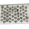 10 -stcs/veel groothandel mannelijke Big Finger Rings For Party Bar Hot Antique Silver Color Alloy Skull Red Evil Eye Breide Sieraden Mannen Geschenken