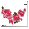 Broderie de fleurs de rose colorée Applique de la couche de sol femelle peut être cousue et fournie de vêtements de bricolage de bricolage tissu 1pcs à vendre