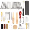 LeatherCraft Tool Sets Hand Sewing Stitching Wax Thread Punching Carchinving Polishing Work Saddle AccessoriesDIYクラフトツールセット