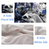 Silk Bedding Set 4pcs Luxurious Mulberry Pure Print Soft Duvet Cover Flat Sheet Envelope Pillowcase ls2126