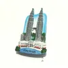 Malesia Frigo 3D Magnet turistico Souvenir Kuala Lumpur Petronas Twin Towers Decorative Frigorifero Regalo magnetico