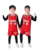 Maglie di calcio uniforme da basket per bambini Autunno inverno inverno quattro pezzi set asilo per le scuole elementari della scuola di squadra cinese Plushy