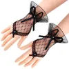 Korta bröllopshandskar Design Fishnet Bridal Gloves Kort spets brudvita hårtillbehör Transparent bröllopstillbehör Party